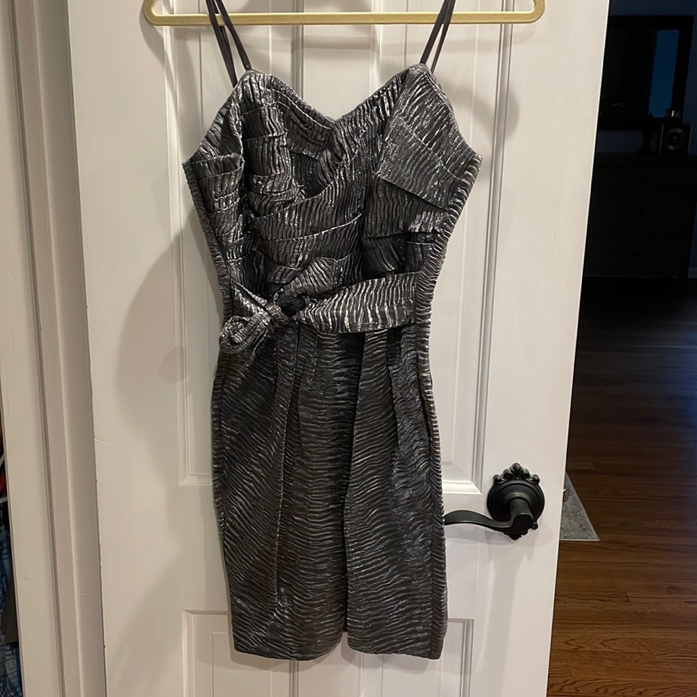 BCBGeneration Metallic Gunmetal Dress